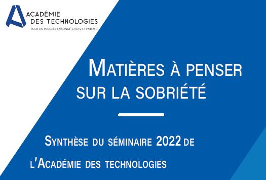 publication sobriété Académie des Technologie France